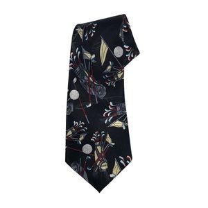Vintage Designs by A. Rogers Golf Bag Multicolored Print Polyester Tie